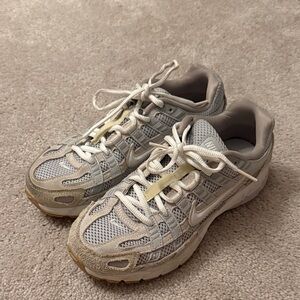 Nike Women’s P-6000 Mesh Gray and Cream Sneakers